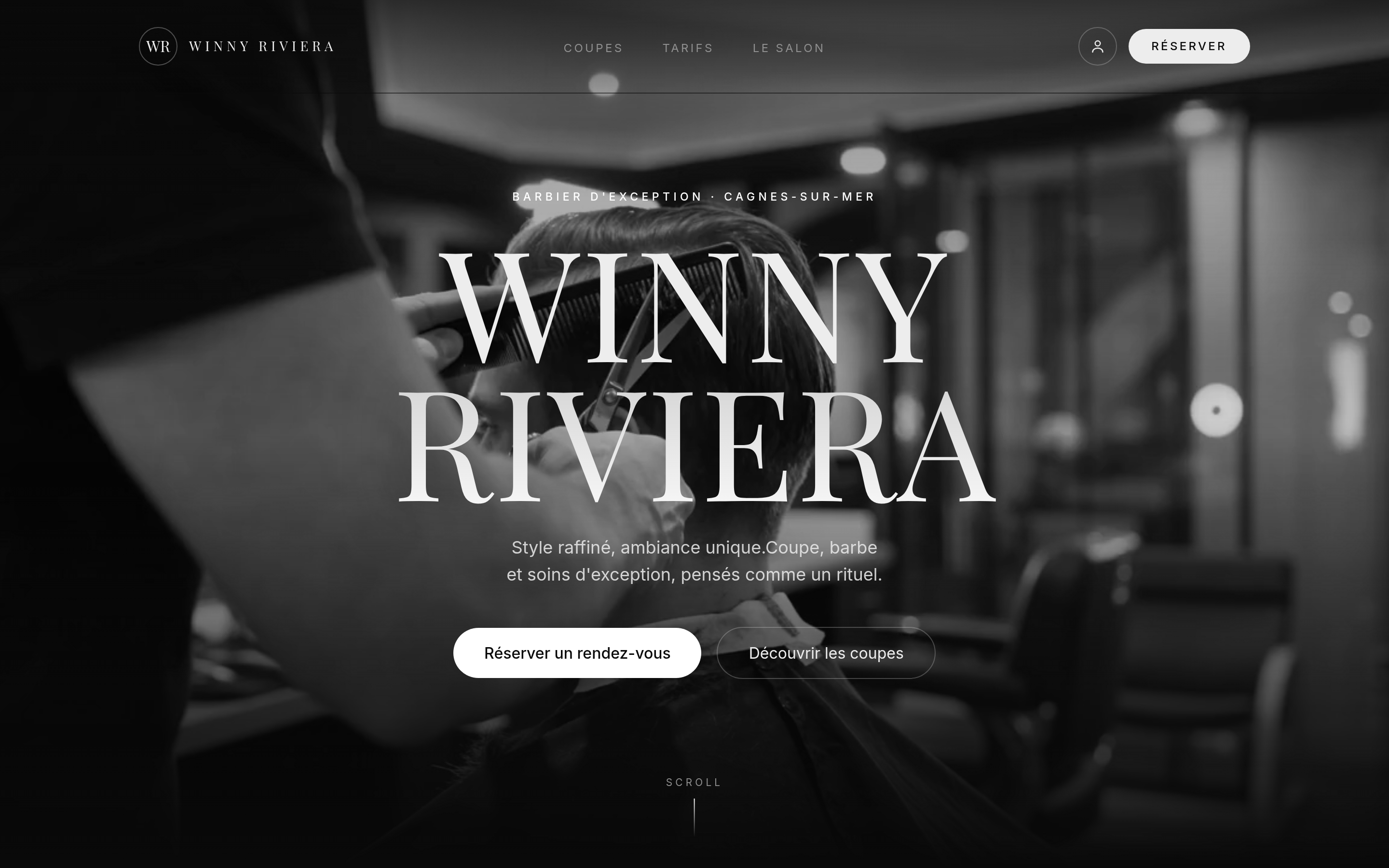 Plateforme coiffure — site vitrine du salon (accueil)